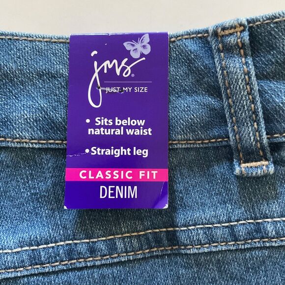 Just My Size Jeans Sz 18WP Short Blue Classic Fit Stretch Denim Slimming Preppy - Picture 3 of 6